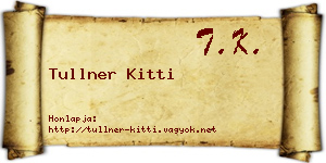 Tullner Kitti névjegykártya